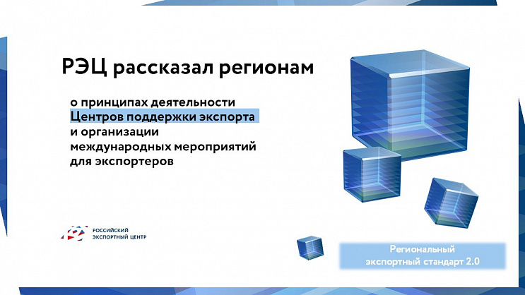 РЭЦ рассказал регионам о принципах деятельности Центров поддержки экспорта и организации международных мероприятий для экспортеров 